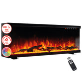 Elektrische haard LEA - Elektrische 3-in-1 haard met panoramaweergave, verwarming, 3D-vlameffect, 12 vlamkleuren, afstandsbediening - 60 inch